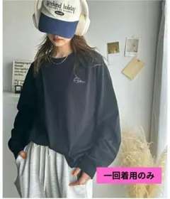 【一回着用】クラシカルエルフ　ワンポイント刺繍 ロンT　黒