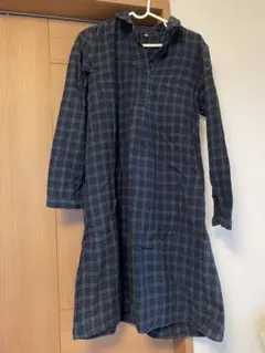 無印良品　長袖ワンピース　L グリーン　レディース