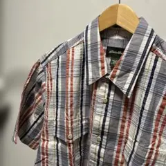 6/28までの掲載　Eddie Bauer NANOTEX 半袖 チェックシャツのサムネイル