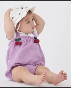 petit main チェリーモチーフサロペットセット 80