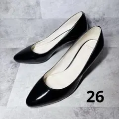 希少サイズ コールハーン パンプス 26 エナメル ブラック