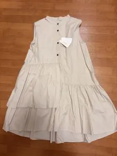 【新品75%オフ】Mylanka_ベージュ ノースリーブ ティアードチュニック