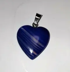 천연석 블루 하트 펜던트 탑 목걸이