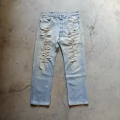 雰囲気抜群 90s リーバイス 501 グランジ クラッシュデニム USA製
