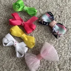 カラフルリボンヘアピンセット 6個入り