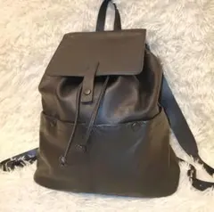 ⭐極美品⭐agnes b. 巾着 レザーリュック シボ革 ブラックのサムネイル