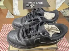 Nike Air Force 1 ブラック レザー スニーカー