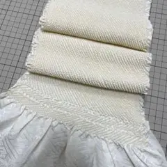 振袖用　総絞り　帯揚げ　白　正絹