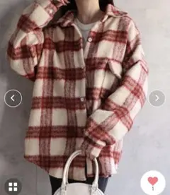 CREARE -LINO-起毛 シャギーチェックビッグシルエットシャツジャケット