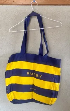 ラルフローレンの伝説のブランドRUGBY トートバッグ 青と黄色のストライプのサムネイル