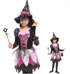 コスプレ 子供 キッズ オシャレ ドレス 魔女 小悪魔 ハロウィン 90