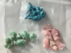クリソコラ　エメラルド　インカローズ　未研磨さざれ原石　3種類セット　②