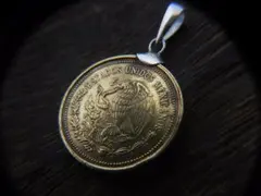 オールドコイン／ネックレストップ／メキシコ／黄銅貨／20ペソ