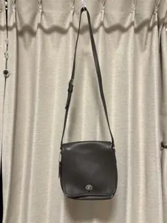 オールドコーチ ターンロックショルダーバッグ　oldcoach レザー　グレー