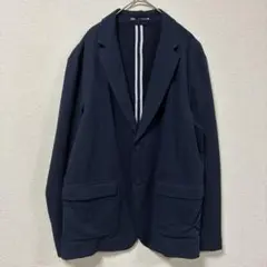 【美品】ZARA ジャケット　紺　シアサッカージャケット　生地薄めのサムネイル