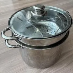両手鍋　蒸し器　パスタ鍋　IH 対応　ステンレス製のサムネイル