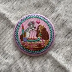 【即購入◎】ディズニー刺繍缶バッジ わんわん物語