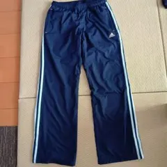 adidas キッズ ジャージ パンツ ネイビー　裏地あり