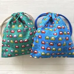 2点セット　コップ袋　給食袋　車柄　男の子