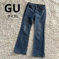 ジーユー　GU ミドルライズフレアジーンズ　デニム　パンツ　ジーンズ　L