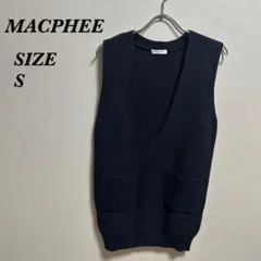 美品☆MACPHEE Vネックニットベスト ネイビー Sのサムネイル
