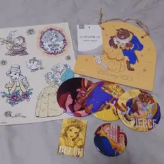 美女と野獣 缶バッジ　インテリアボード　セット