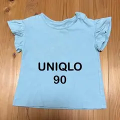 Tシャツ 半袖 ユニクロ ベビー UNIQLO フリル袖　グリーン　90
