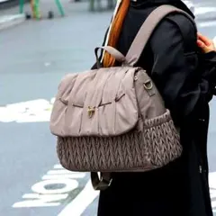 マザーズバッグ マザーズリュック　ショルダーバッグ　2way　ブラウン