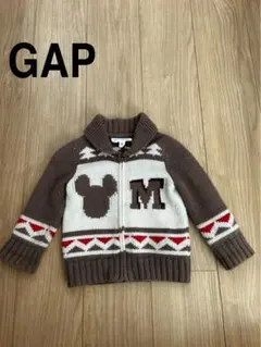 babygap 90CMジップセーターニットカーディガン　アウターミッキー
