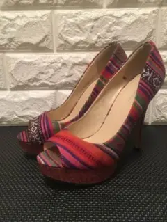 【美品】オープントゥパンプス