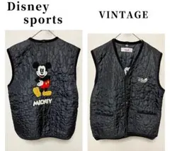 Disney sports 希少oldキルティング中綿ベスト ミッキー 古着