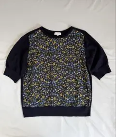 MACKINTOSH PHILOSOPHY 花柄 半袖ニット ネイビー 38のサムネイル