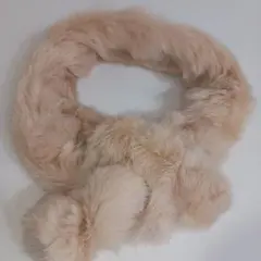 ベージュ ファー 円形マフラー