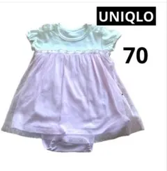 UNIQLO ベビー ロンパース チュールワンピース 70 ベビー服　ピンク