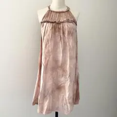 ザラ　メッシュ切り替え　ロングノースリーブチュニック