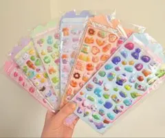 ボ7 ボンボンドロップシール風 6枚セット まとめて ぷくぷく 立体