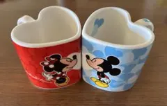 ミッキー ミニー ハート型マグカップセット