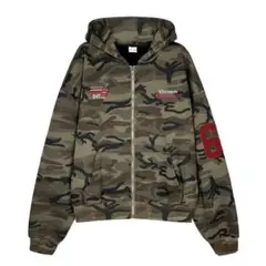 迷彩柄フルジップパーカー ユニセックス　y2k グラフィック　ストリート