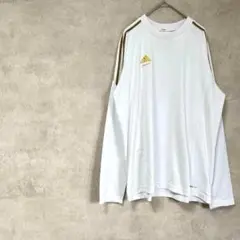 アディダス　長袖Tシャツ　金刺繍　白　スポーツウェア　ロンT　春秋　スリムライン
