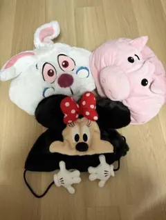 ミニーマウスと動物キャラクター帽子セット