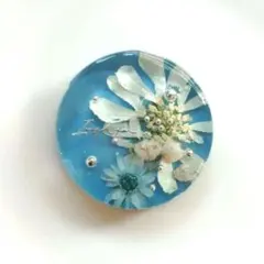 レジン ヘアゴム ヘアアクセサリー 青 ドライフラワー 髪飾り チャーム