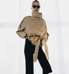 ◼️ZARA◼️ザラ ショート丈ハイネックトレンチコートZW COLLECTION