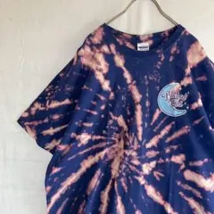 ギルダン Tシャツ ブレスド ガール ブリーチ タイダイ 青 紫 XL 古着