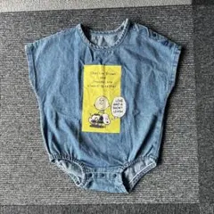 男の子　女の子　70㎝　ベビー服　PEANUTS スヌーピー デニム　ロンパース