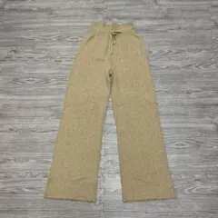 ユニクロ　ウォッシャブルニットリブパンツ　S ベージュ