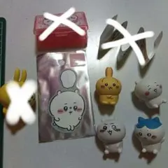 ちいかわフィギュア4点うさぎ他スマホに貼れるサイズのステッカー　一点限り　激安