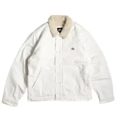 【完売商品】早い者勝ち Dickiesホワイト コットンジャケット ボア裏地付き