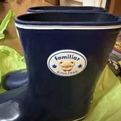 familiar ネイビー 長靴　15cm レインブーツ　ベアロゴのサムネイル