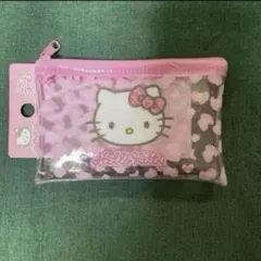 【新品未使用タグ付】ダイソー ハローキティ ラメポーチ　キティ　ヒョウ柄　ギャルのサムネイル