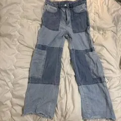 デニム パッチワークパンツ　shein